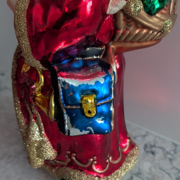 Festive Santa Claus Ornament with Gold Accents - Picture 8 of 15